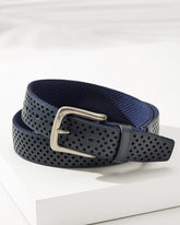 Tommy Bahama | Leather Mesh Cushion Performance Belt / Navy