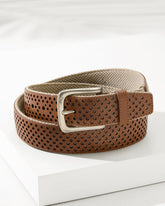 Tommy Bahama | Leather Mesh Cushion Performance Belt / Tan