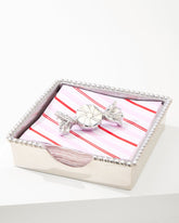 Tommy Bahama | Beaded Peppermint Napkin Box Set / Silver