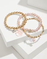 Tommy Bahama | Tropical Blooms Stretch Charm Bracelet Set / Pink