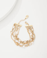 Tommy Bahama | Tidal Treasure Pearl and Chain Layered Bracelet / Gold