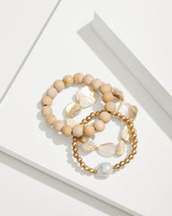 Tommy Bahama | Indigo Shore Mother of Pearl & Shell Bracelet Set / Gold
