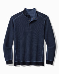 Tommy Bahama | Big & Tall Flip Coast Reversible Snap Mock Sweatshirt / Blue Note Heather