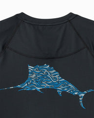 Tommy Bahama | Big & Tall Chill Time Surf IslandZone® Short-Sleeve Rash Guard / Jet Black