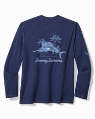 Tommy Bahama | Big & Tall Azul Palms Long-Sleeve Lux T-Shirt / Island Navy