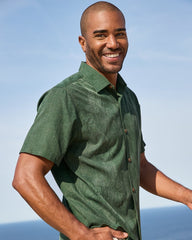 Tommy Bahama | Big & Tall Bali Border Silk Camp Shirt / Emerald