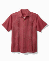 Tommy Bahama | Big & Tall Bali Border Silk Camp Shirt / Deep Havana