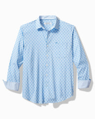 Tommy Bahama | Big & Tall Sarasota Stretch Palm Tiles IslandZone® Shirt / Palace Blue