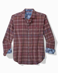 Tommy Bahama | Big & Tall Coastline Cord Stretch Harbor Check Shirt / Aged Claret