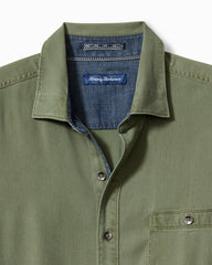 Tommy Bahama | Big & Tall Ocean Wash Twill Long-Sleeve Shirt / Army Green
