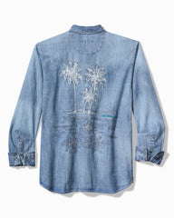 Tommy Bahama | Big & Tall Palm Reflections Long-Sleeve Shirt / Blue Jean