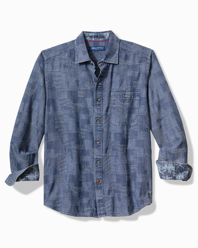 Tommy Bahama | Big & Tall Paradise Patchwork Long-Sleeve Shirt / Blue Jean