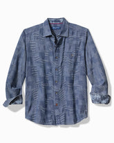 Tommy Bahama | Big & Tall Paradise Patchwork Long-Sleeve Shirt / Blue Jean