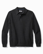 Tommy Bahama | Big & Tall Capital Cable Sweater Polo / Black