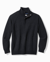 Tommy Bahama | Big & Tall Shoreline Surfcomber Snap-Mock Sweater / Black