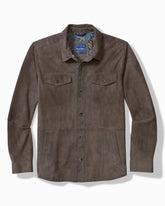 Tommy Bahama | Big & Tall Boulder Ridge Suede Shirt Jacket / Fog Grey