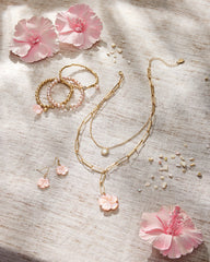 Tommy Bahama | Tropical Blooms Coral Hibiscus Dangle Earrings / Pink