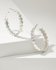 Tommy Bahama | Marco Island Textured Disc Hoop Earrings / Silver