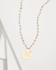 Tommy Bahama | Tropical Blooms Hibiscus Pendant Pearl Necklace / Pink