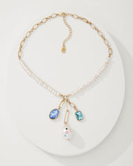 Tommy Bahama | Tidal Treasure Pearl and Stone Charm Necklace / Gold