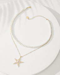 Tommy Bahama | Moments in Paradise Star Layered Pearl Necklace / Gold