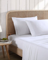 Tommy Bahama | Solid 4-Piece Queen Sheet Set - Blue / White/Blue