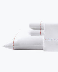 Tommy Bahama | Solid 4-Piece Queen Sheet Set - Orange / Orange Flame/White