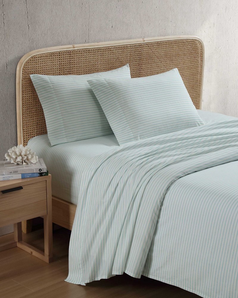Tommy Bahama | Cool Beach Stripe 4-Piece Queen Sheet Set / Stripe Blue