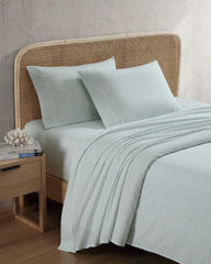 Tommy Bahama | Cool Beach Stripe 4-Piece Queen Sheet Set / Stripe Blue