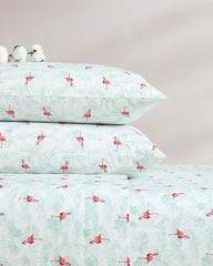 Tommy Bahama | Flamingo Santa 4-Piece Queen Sheet Set / Red/Green