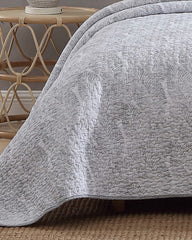 Tommy Bahama | Water Leaves 3-Piece Full/Queen Quilt Set / Grey