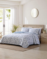 Tommy Bahama | Pen and Ink Palm Reversible 2-Piece Twin Quilt Set / Indigo