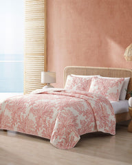 Tommy Bahama | Coral Garden Reversible 2-Piece Twin Quilt Set / Orange