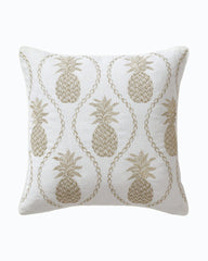 Tommy Bahama | Golden Pineapples Embroidered Decorative Pillow / Gold