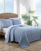 Tommy Bahama | Solid Costa Sera King Quilt / Blue