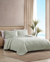 Tommy Bahama | Solid Costa Sera 2-Piece Standard Quilted Sham Set / Green