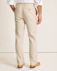 Tommy Bahama | Latigo Beach Linen-Blend Flat-Front Pants / Stone Khaki