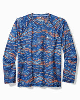 Tommy Bahama | Monte Rio Geo Crew IslandZone® Rash Guard / Kingdom Blue