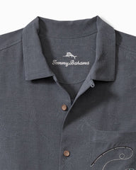 Tommy Bahama | A-fish-ianado Silk Camp Shirt / Dark Sterling