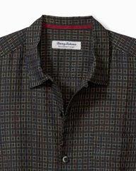Tommy Bahama | Coconut Point Prismatic Check IslandZone® Camp Shirt / Black