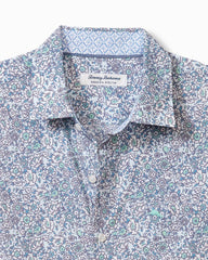 Tommy Bahama | Sarasota Stretch Blue Flora IslandZone® Shirt / Glass Bead Blue