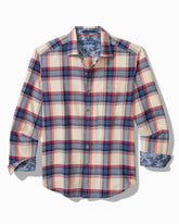 Tommy Bahama | Canyon Beach Window Pane Stretch Flannel Shirt / Bleached Sand