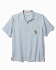 Tommy Bahama | Disney Huladay Sleigh Ride Silk Camp Shirt / Silvery Blue
