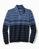Tommy Bahama | Ombré Argyle Half-Zip Sweater / Navy
