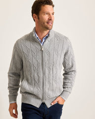 Tommy Bahama | Capital Cable Full-Zip Cardigan / Grey Heather