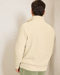 Tommy Bahama | Shoreline Surfcomber Snap-Mock Sweater / Warm Mist