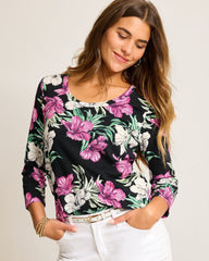 Tommy Bahama | Ashby Isles Villa Garden 3/4-Sleeve T-Shirt / Black
