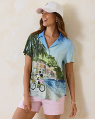 Tommy Bahama | Disney Coastal Cruisin' Silk Camp Shirt / Palace Blue