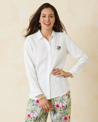 Tommy Bahama | Coastalina Coastal Palms Linen Shirt / White