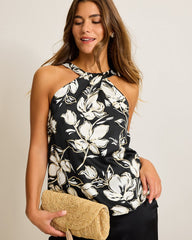 Tommy Bahama | Noche Mar Satin Halter Top / Black